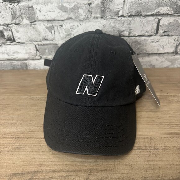 NWT New Balance Unisex Embroidered N Logo Baseball Hat Size One Size (Black) - Picture 2 of 12